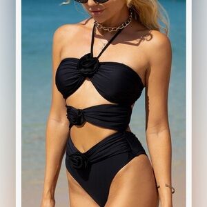 NWT Swmmer Liket One Piece Swimsuit Sexy Halter Bathing Suit Tummy Control Sz XL